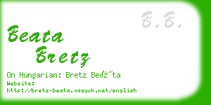 beata bretz business card